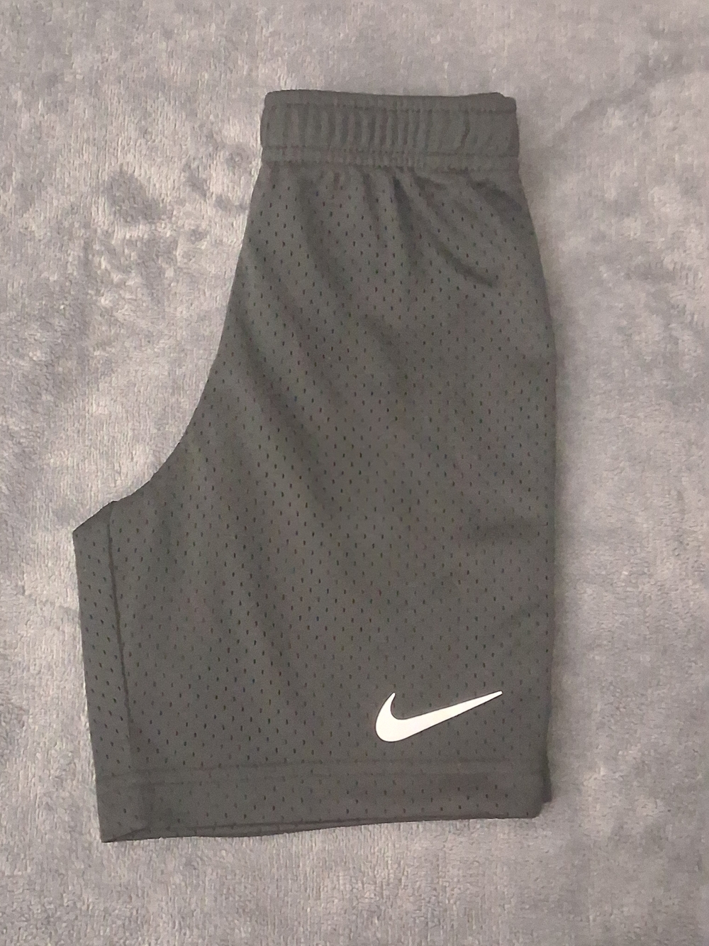 Nike Black Mesh Athletic Shorts with White Swoosh